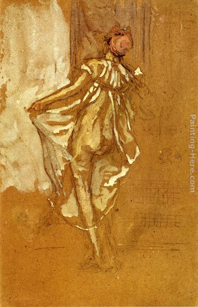 A Dancing Woman in a Pink Robe, Seen from the Back painting - James Abbott McNeill Whistler A Dancing Woman in a Pink Robe, Seen from the Back art painting